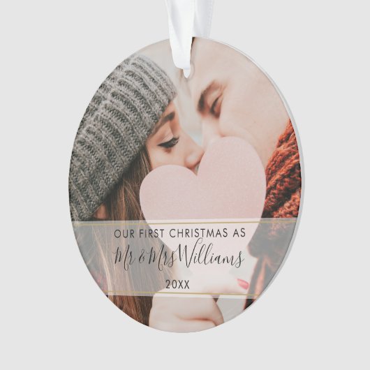 初めてのクリスマスMr. & Mrs. 2写真 オーナメント (正面)