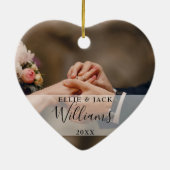 初めてのクリスマスMr. & Mrs. 2写真 セラミックオーナメント (裏面)