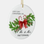 初めてのクリスマスMr. & Mrs. Candy Caveeフローラ写真 セラミックオーナメント (右)