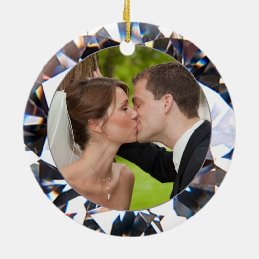 初めてのクリスマスMR MRS Diamondエレガント 2写真 セラミックオーナメント (裏面)