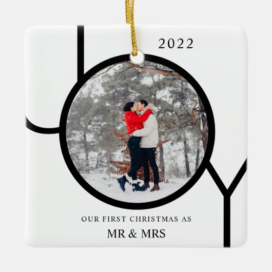 初めてのクリスマスMr. & Mrs. Photo Ceramicオーナメント セラミックオーナメント (正面)