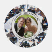 初めてのクリスマスMRSダイヤモンドフォトエレガントとして ガラスオーナメント (裏面)