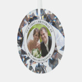 初めてのクリスマスMRSダイヤモンドフォトエレガントとして ガラスオーナメント (正面左)