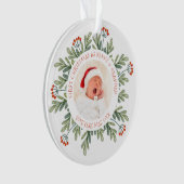 初めてのクリスマスNanny Grandad写真名離れ オーナメント (正面)