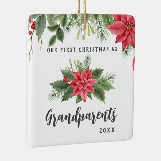 初めてのクリスマスPoinsettiaの写真 セラミックオーナメント (右)