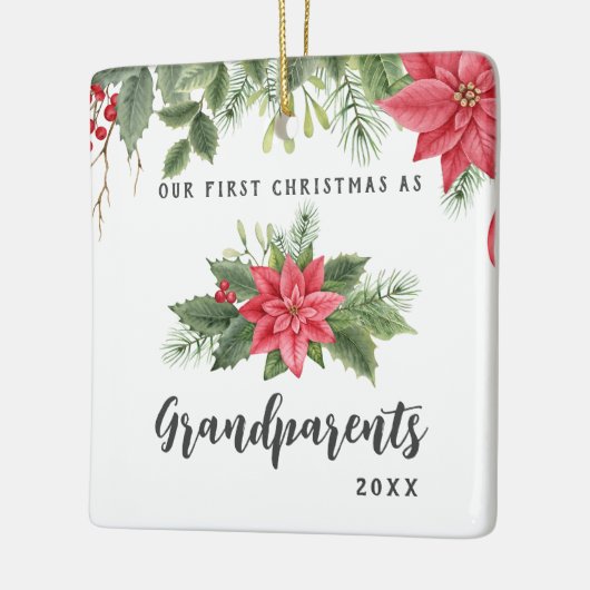 初めてのクリスマスPoinsettiaの写真 セラミックオーナメント (左)