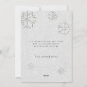 初めてのクリスマスRhinestonesグリッターカップル写真 シーズンカード (裏面)