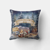 初めてのクリスマスRVカップル新婚オーナメント クッション (裏面)