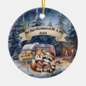 初めてのクリスマスRVカップル新婚オーナメント セラミックオーナメント (正面)