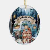 初めてのクリスマスRVカップル新婚オーナメント セラミックオーナメント (右)