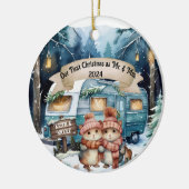 初めてのクリスマスRVカップル新婚オーナメント セラミックオーナメント (左)