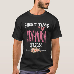 初めてのグラマEst2024かわいい花妊娠 Tシャツ
