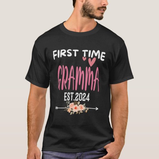 初めてのグラマEst2024かわいい花妊娠 Tシャツ (正面)