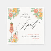 初めてのスパークリングカクテルで恋に落ちる ブライダルシャワーの素敵な招待状 スタンダードカクテルナプキン (正面)