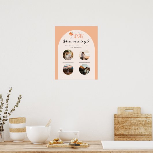 初めてのスプリッツで恋に落ちた ブライダルフォト どこで撮った？ ポスター (キッチン)