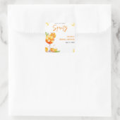 初めてのスプリッツで恋に落ちる オレンジカクテル ブライダルシャワー スクエアシール (バッグ)