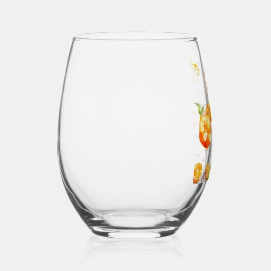 初めてのスプリッツで恋に落ちる オレンジ カクテル ブライダルシャワー ステムなしワイングラス (右)