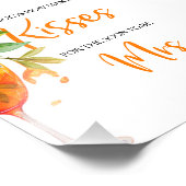 初めてのスプリッツで恋に落ちる オレンジ フラワーブライダルシャワー フォトプリント            (角)