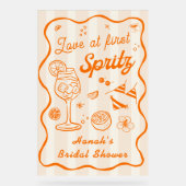 初めてのスプリッツで恋に落ちる ブライダルシャワーのご案内 アクリルサイン (正面)