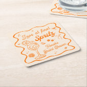 初めてのスプリッツで恋に落ちる ブライダルシャワーパーティー スクエアペーパーコースター (アングル)