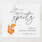 初めてのスプリッツで恋に落ちる ブライダルシャワー スパークリングワインラベル (シングルラベル)