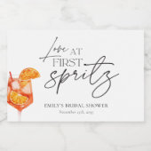 初めてのスプリッツで恋に落ちる ブライダルシャワー スパークリングワインラベル (シングルラベル)