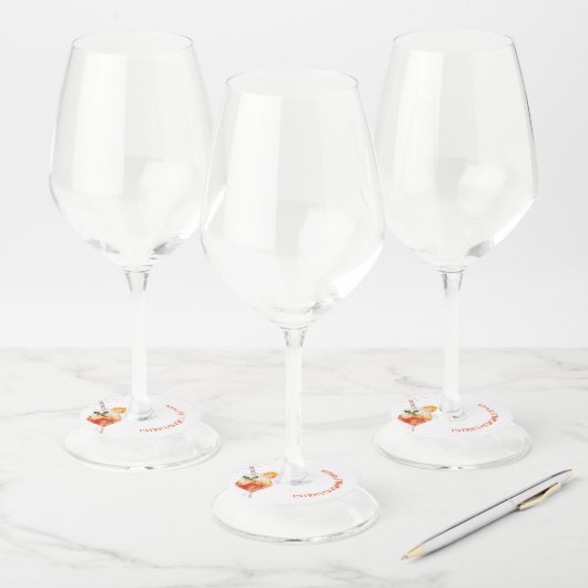 初めてのスプリッツで恋に落ちる ブライダルシャワー ワイングラスタグ (セット)