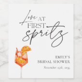 初めてのスプリッツで恋に落ちる ブライダルシャワー ワインラベル (シングルラベル)