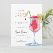 初めてのスプリッツで感じるミニマルなエレガントな愛のブライダルシャワー 招待状 (スタンド正面)