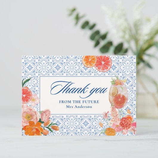 初めてのスプリッツに恋して メディテレーニアンのブライズシャワー サンキューカード (スタンド正面)