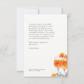 初めてのスプリッツに恋して 現代のブライズシャワー サンキューカード (裏面)