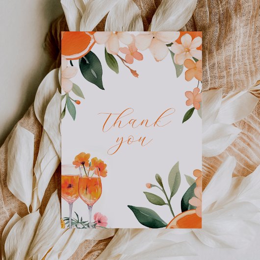 初めてのスプリッツに恋して 現代のブライズシャワー サンキューカード