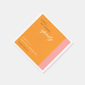 初めてのスプリッツに恋をした モダン ブライダルシャワー スタンダードカクテルナプキン (角)