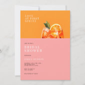 初めてのスプリッツに恋をした 現代のブライズシャワー 招待状 (正面)