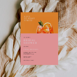 初めてのスプリッツに恋をした 現代のブライズシャワー 招待状