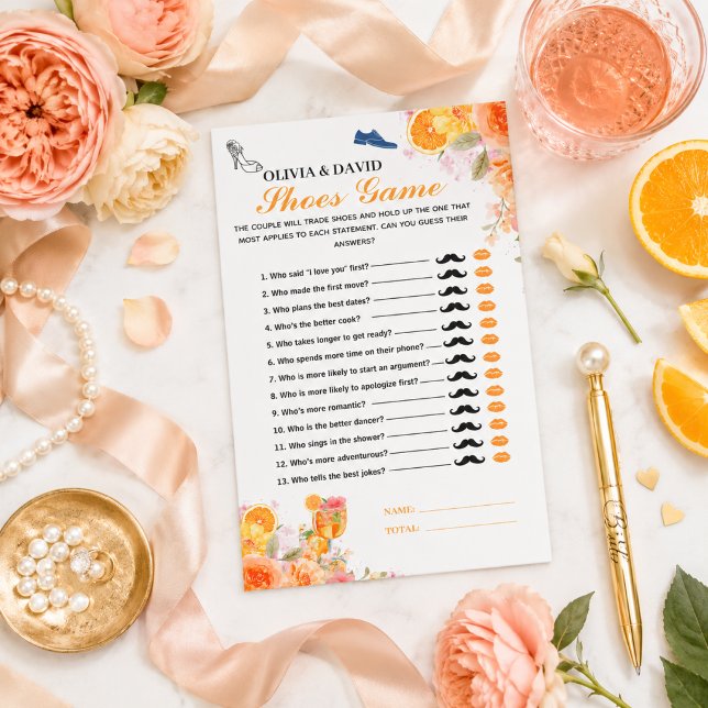 初めてのスプリッツに恋 Bridal Shower Shoes Game (Love at First Spritz Bridal Shower Shoes Game)