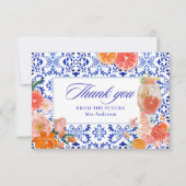 初めてのスプリッツオレンジのウェディングシャワーパーティー サンキューカード (正面)