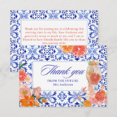 初めてのスプリッツオレンジのウェディングシャワーパーティー サンキューカード (正面/裏面)