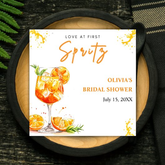 初めてのスプリッツカクテルオレンジ ブライダルシャワー スタンダードカクテルナプキン