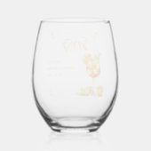 初めてのスプリッツ カクテル オレンジ ブライダル シャワー ステムなしワイングラス (裏面)