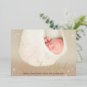 初めてのノエル 赤ちゃんの初めてのクリスマス写真 箔シーズンカード (立ち正面)