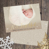 初めてのノエル 赤ちゃんの初めてのクリスマス写真 箔シーズンカード