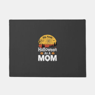 初めてのハロウィンママ ビンテージサンセットデザイン_1 ドアマット