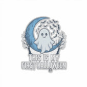初めてのハロウィン おばけ 三日月 コウモリ_1 シール (正面)