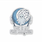 初めてのハロウィン おばけ 三日月 コウモリ_1 シール (正面)