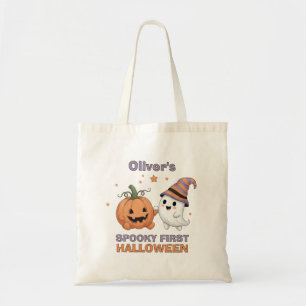 "初めてのハロウィン" かわいいおばけとカボチャ トートバッグ