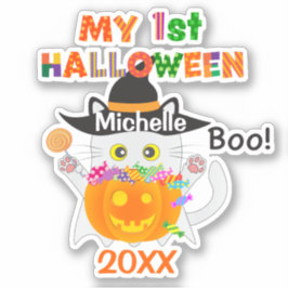 初めてのハロウィーン幽霊猫 シール