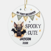 初めてのハロウィーン – カスタマイズ可能な写真飾り セラミックオーナメント (左)