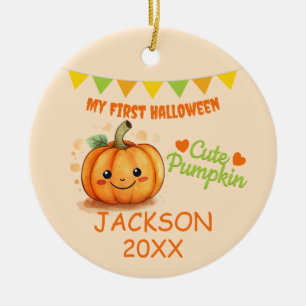 初めてのハロウィーン – カボチャ可愛いカスタマイズ セラミックオーナメント