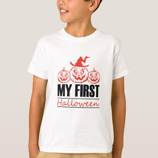 初めてのハロウィーン – ハロウィーン – 幽霊 – ホラーおもしろい – ホラー Tシャツ (正面)